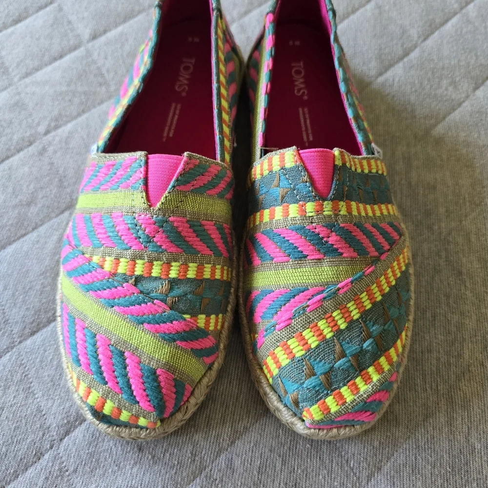 Toms Alpargata Global Jacquard Rope‎ Espadrille Shoes Size 6